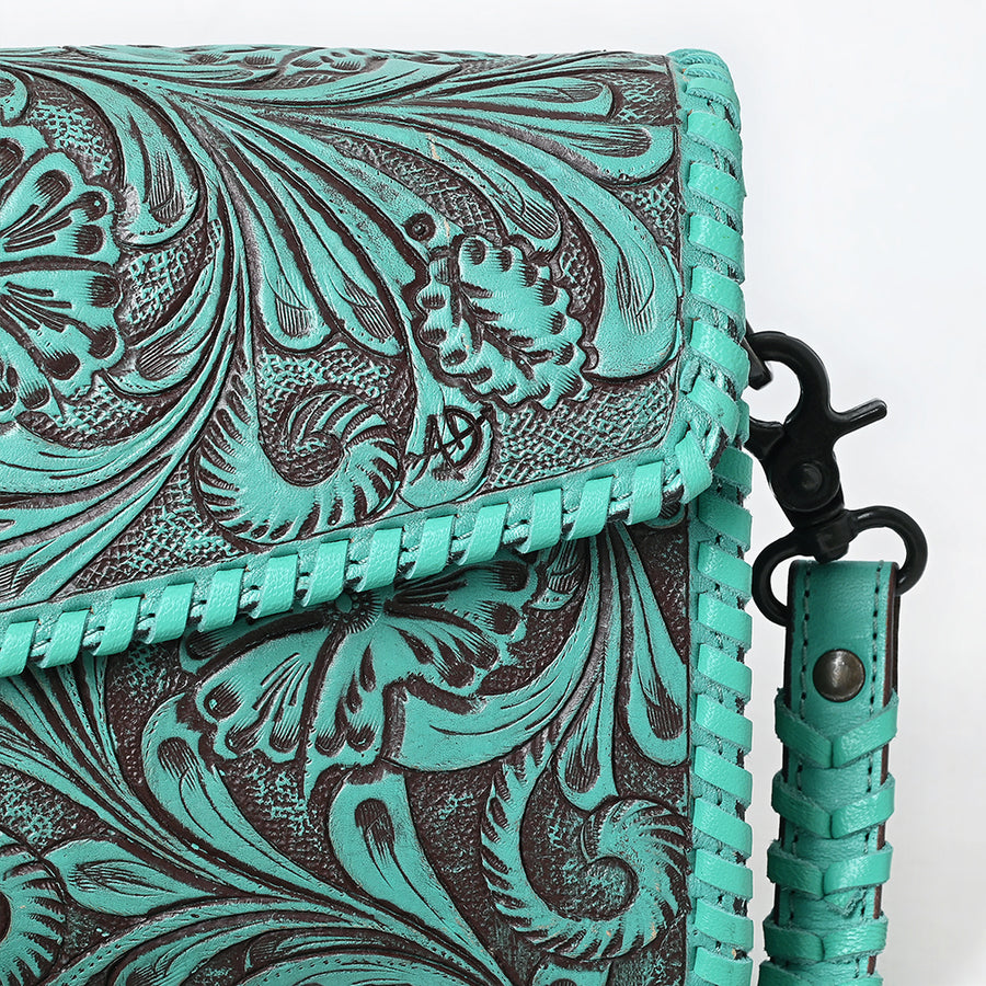American Darling Wallet Hand Tooled Genuine Leather Western Women Bag | Wristlet Travel