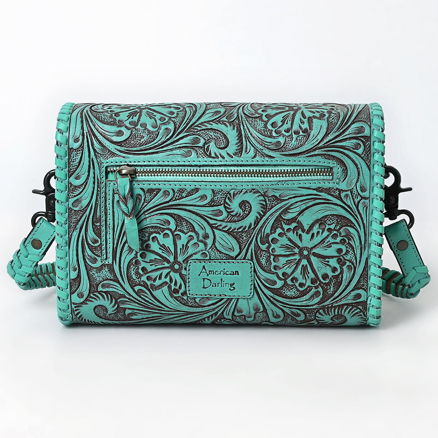 American Darling Wallet Hand Tooled Genuine Leather Western Women Bag | Wristlet Travel
