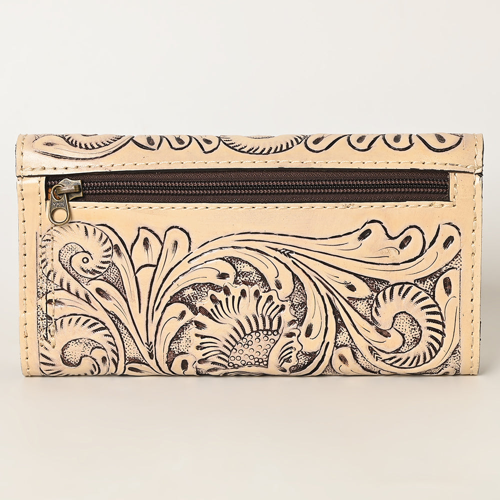 OHLAY WALLET Hand Tooled Genuine Leather women bag western handbag purse