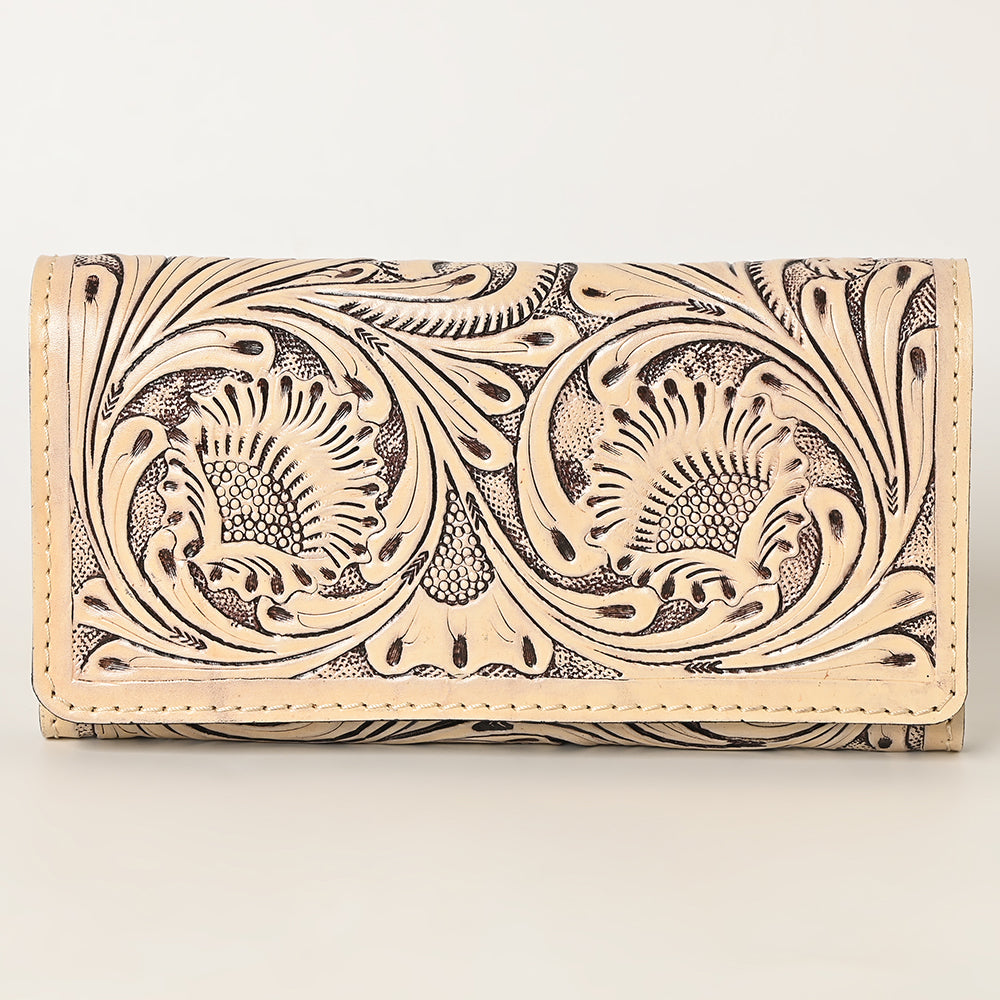 OHLAY WALLET Hand Tooled Genuine Leather women bag western handbag purse