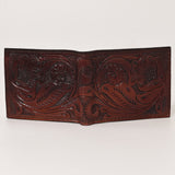 OHLAY Genuine Leather Hand Tooled Bifold Wallet bag western handbag purse