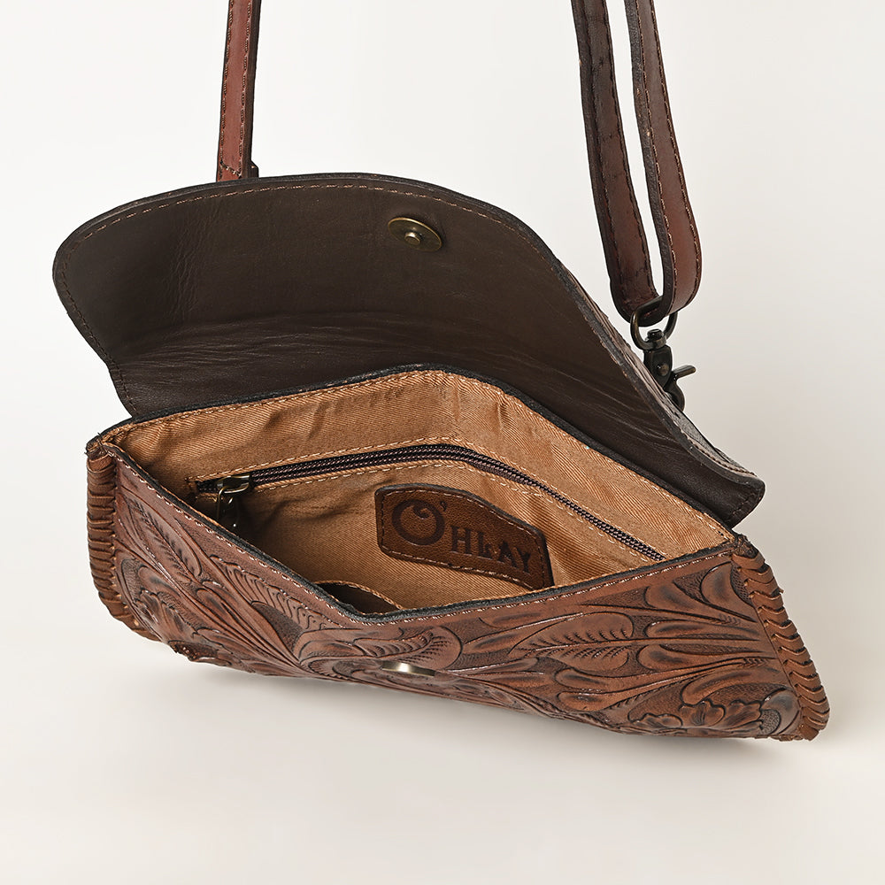 OHLAY WALLET Hand Tooled Genuine Leather women bag western handbag purse