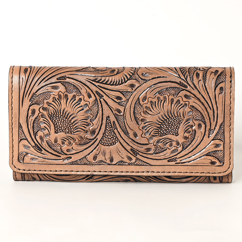 OHLAY WALLET Hand Tooled Genuine Leather women bag western handbag purse