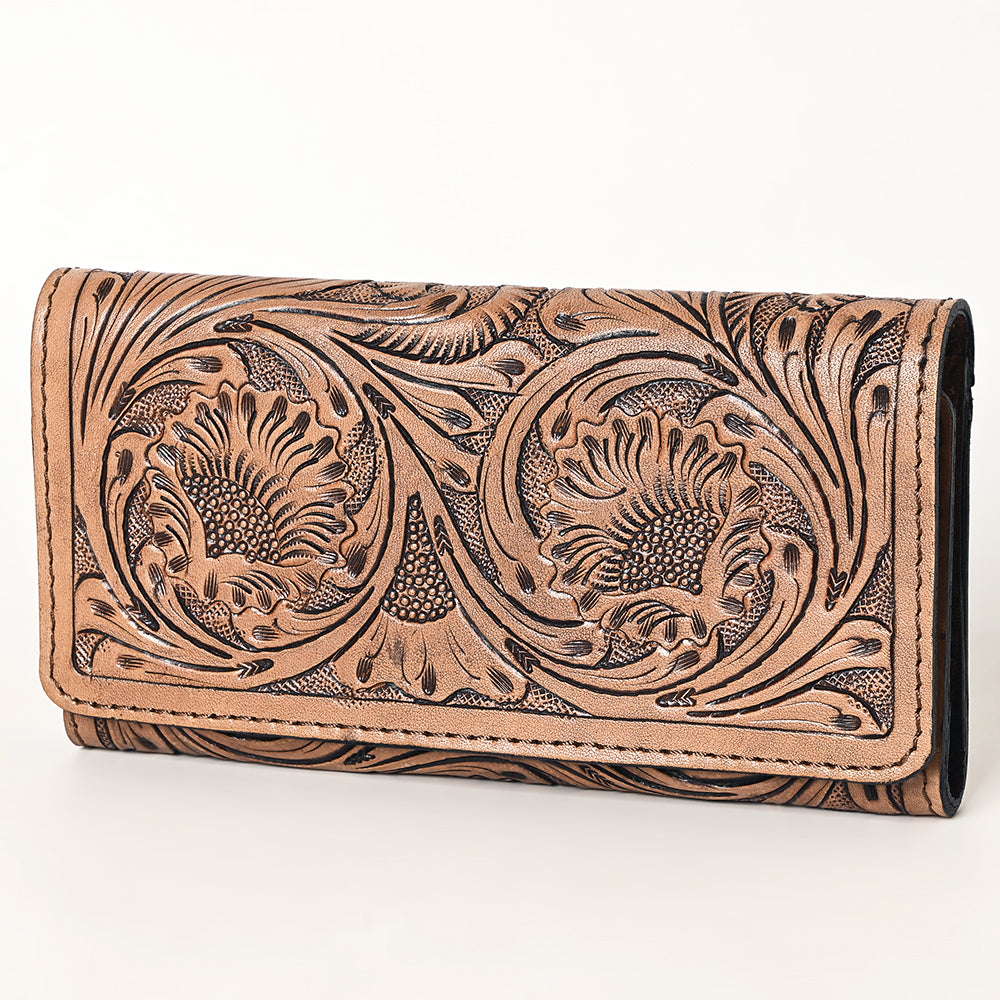 OHLAY WALLET Hand Tooled Genuine Leather women bag western handbag purse