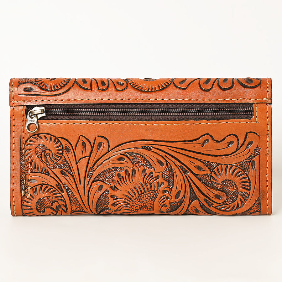 OHLAY Wallet Hand Tooled Genuine Leather Women Bag Western Handbag Purse | Womens Handbags |Leather Belt for Summer