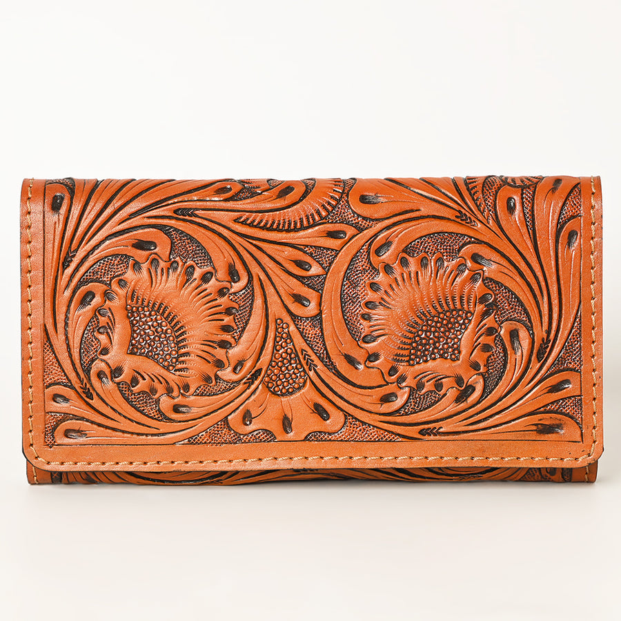 OHLAY Wallet Hand Tooled Genuine Leather Women Bag Western Handbag Purse | Womens Handbags |Leather Belt for Summer