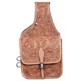 HILASON Western Horse Leather Saddle Bag Heavyduty Traditional Trail Ride Tan