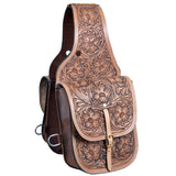 HILASON Western Horse Leather Saddle Bag Heavyduty Traditional Trail Ride Oiled Tan | Saddle Bag | Horse Saddle Bag | Western Saddle Bag | Leather Saddle Bags for Horses | Leather Horse Saddle Bags