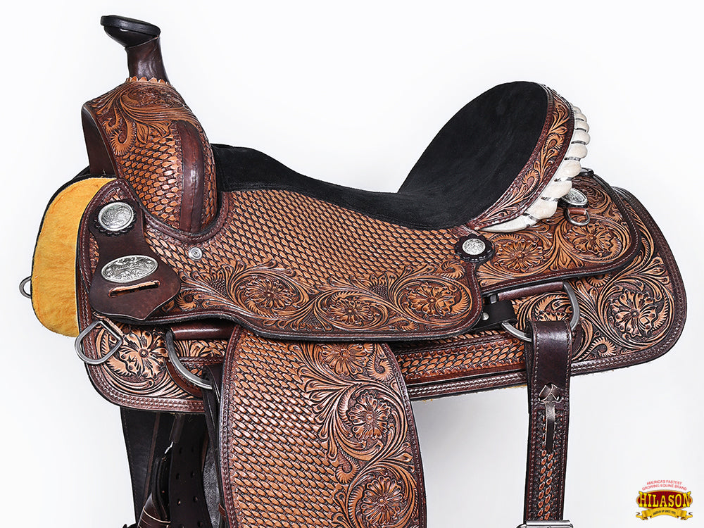Western Horse Saddle American Leather Ranch Roping Cowboy Hilason