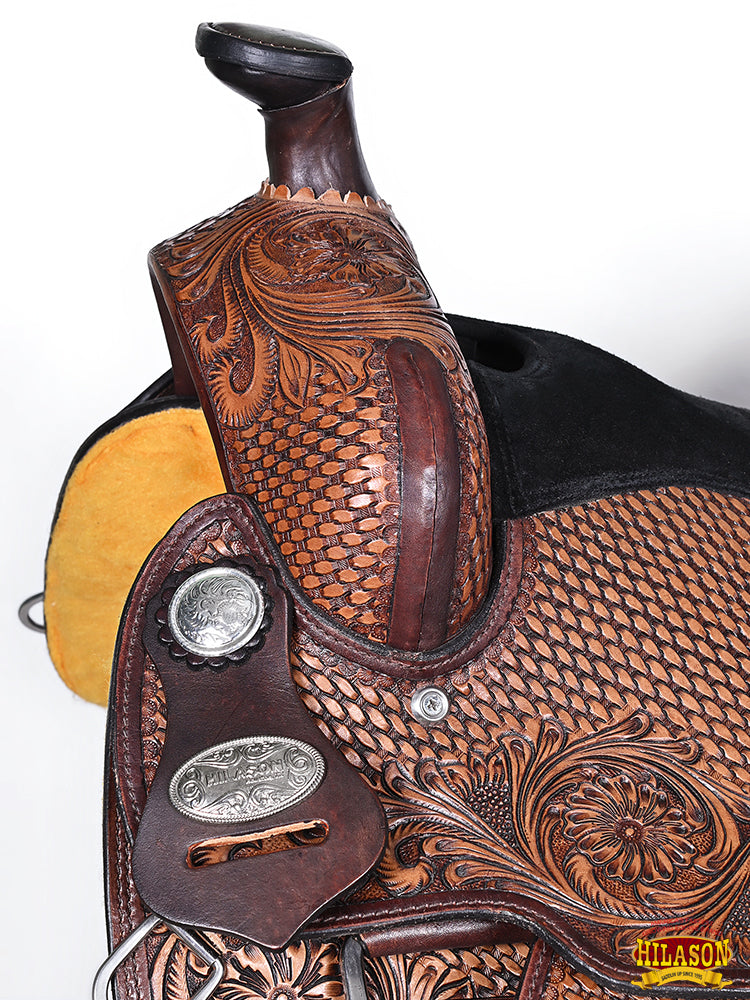 HILASON Western Horse Saddle American Leather Ranch Roping Cowboy Brown | Hand Tooled Wade & For Horses