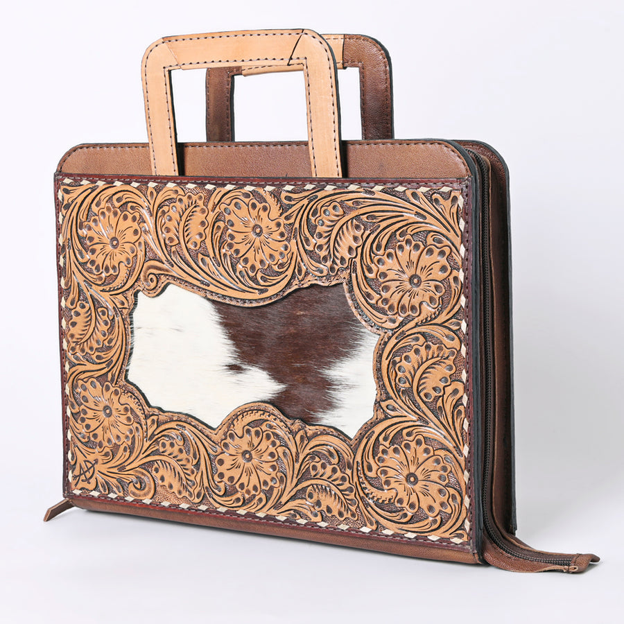 American Darling Western Hand Tooled Leather Briefcase Bag Genuine Leather - Uhorse