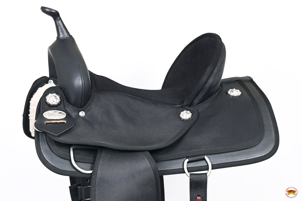 Hilason Horse Trail Pleasure Endurance Synthetic Saddle Black