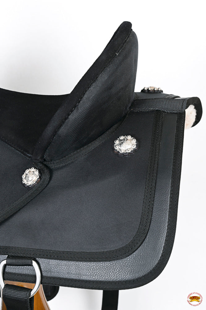 Hilason Horse Barrel Trail Pleasure Endurance Synthetic Saddle Black