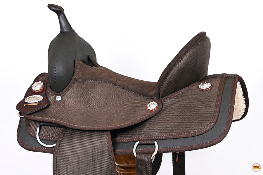 Hilason Horse Barrel Trail Pleasure Endurance Synthetic Saddle Brown