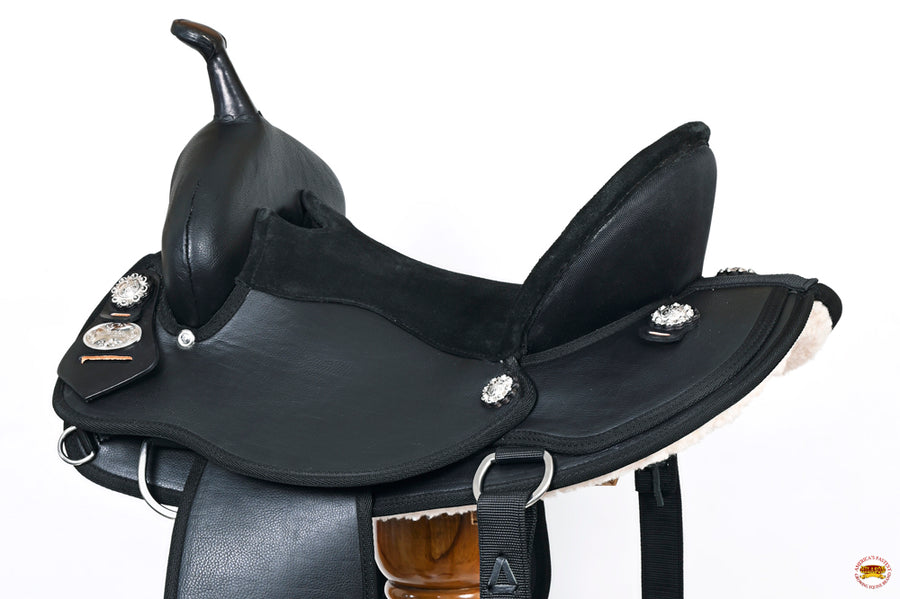 Hilason Horse Barrel Trail Pleasure Endurance Synthetic Saddle Black
