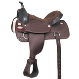 HILASON Flex Tree Western Horse Trail PleasureIn American Leather Saddle Brown | Leather Saddle | Western Saddle | Saddle for Horses | Horse Saddle Western