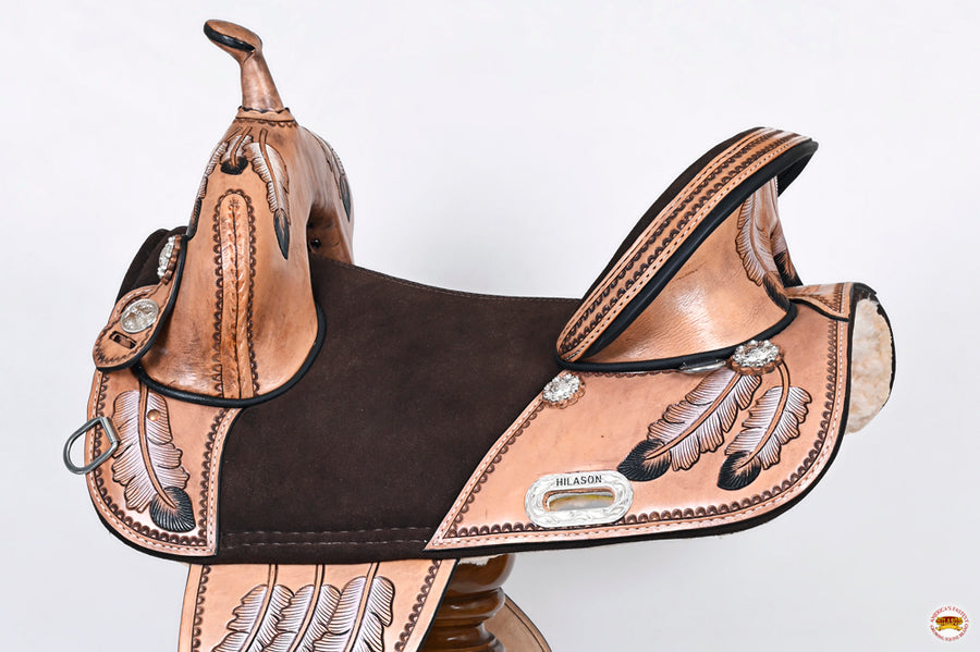HILASON Western Horse Treeless Trail Saddle Genuine American Leather Tan l | for Horses