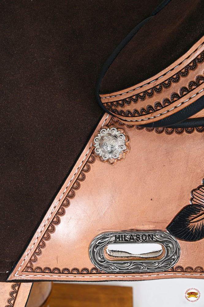 HILASON Western Horse Treeless Trail Saddle Genuine American Leather Tan l | for Horses