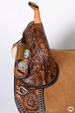 HILASON Western Horse Treeless Trail Barrel American Leather Saddle Brown