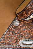 HILASON Western Horse Treeless Trail Barrel American Leather Saddle Brown