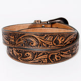 American Darling ADBL112-L Beautifully Hand Tooled Genuine American Leather Belt Men and Women