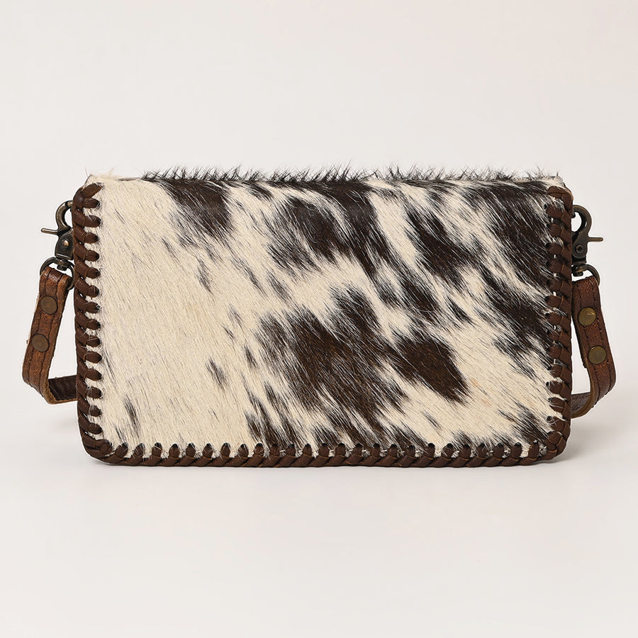 American Darling Western Hand-Tooled Leather Clutch Bag with Floral Carving and Premium Genuine Leather