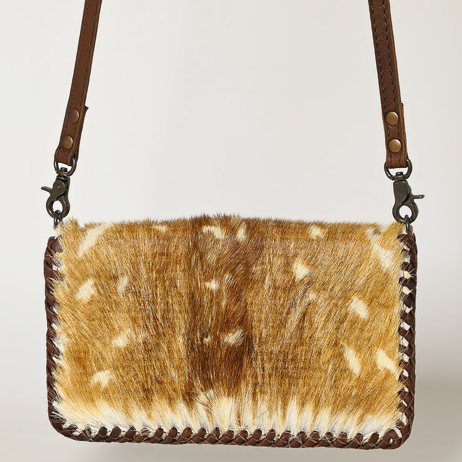 American Darling Western Hand-Tooled Leather Clutch Bag with Floral Carving and Premium Genuine Leather