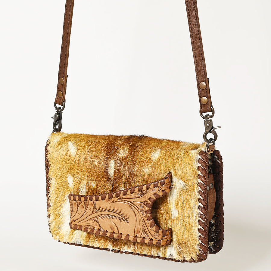 American Darling Western Leather Cowhide Clutch Bag - Genuine Hair-On Cowhide Crossbody - Uhorse