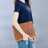 American Darling Portfolio Bag Hand Tooled Genuine Leather Western Women Bag Brown | Portfolio Bag | Leather Portfolio Bag | Student Portfolio Bag | Portfolio Bag for Sketches