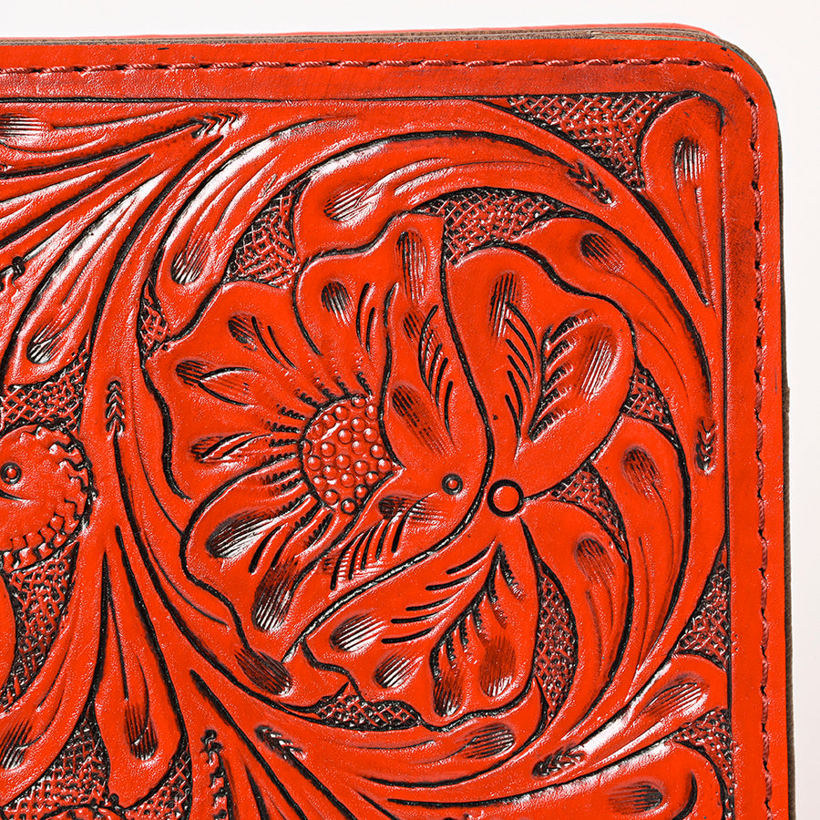 American Darling Western Portfolio Bag – Hand-Tooled Floral Carved Genuine Leather Organizer Case for Work, Travel & Daily Use