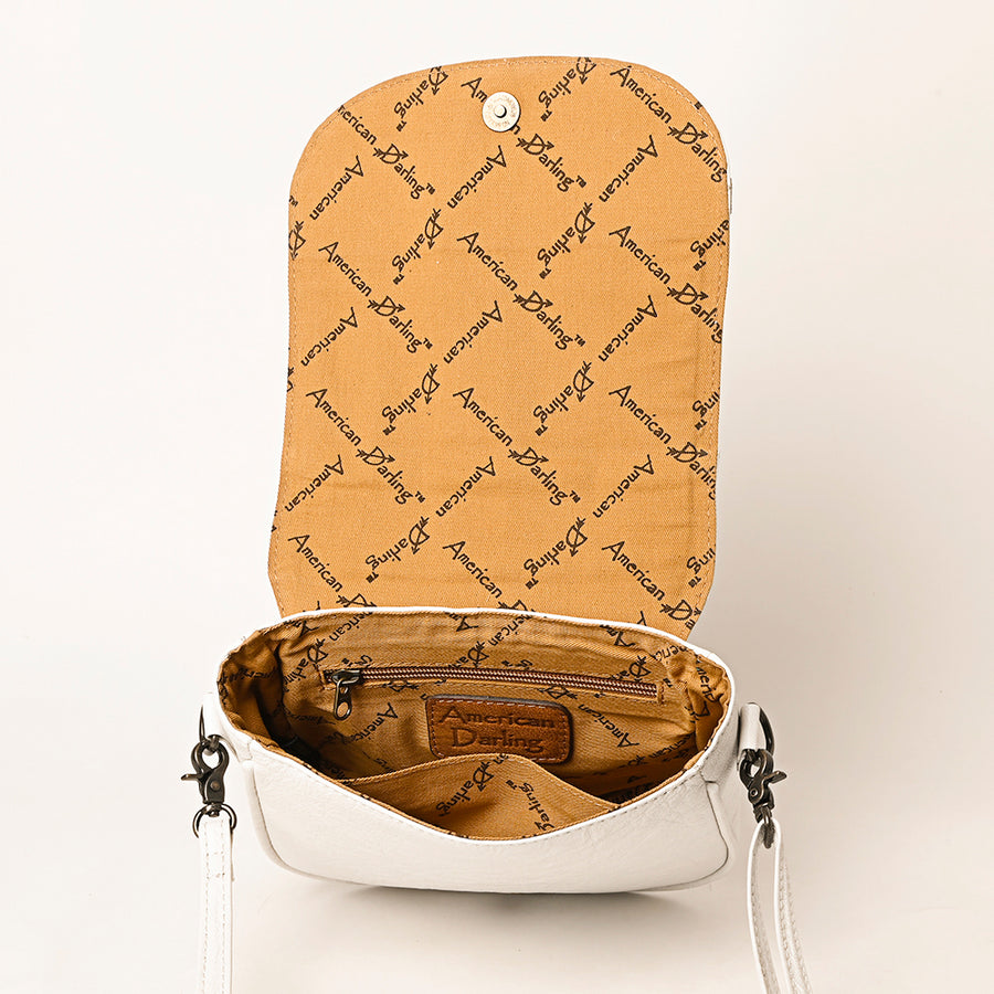 American Darling Western Leather Crossbody Bag – Genuine Artisan Riveted Women’s Purse with Adjustable Strap and Secure Storage