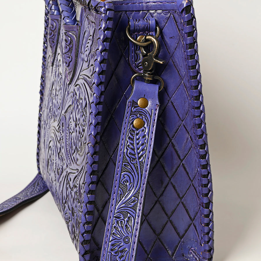 American Darling Hand Tooled Leather Tote Bag Western Floral Carved Purse