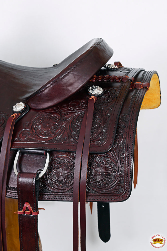 HILASON Western Horse Cutting Cutter Trail Pleasure American Leather Saddle