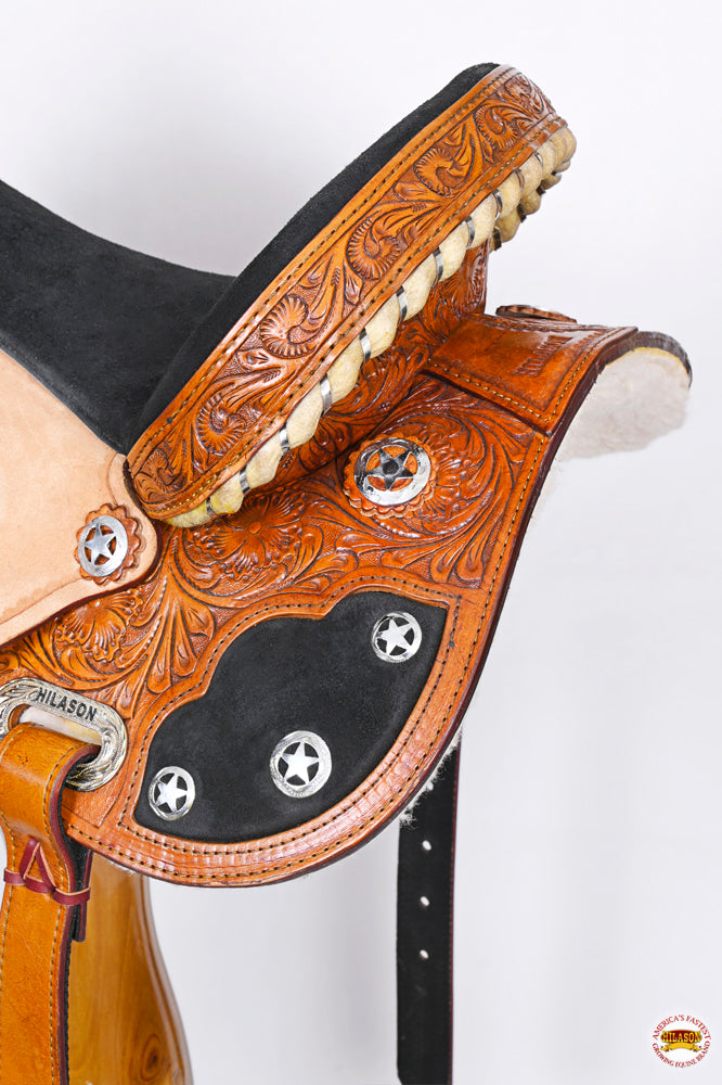 HILASON Western Horse Saddle American Leather Flex Trail Barrel | for Horses