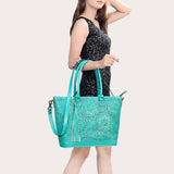 American Darling Hand Tooled Genuine Leather Women Bag Western Handbag Purse