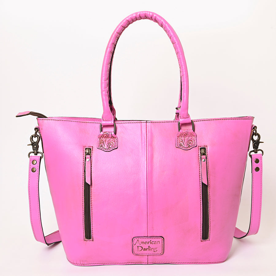 American Darling Hand-Tooled Western Leather Tote Bag | Genuine Floral Carved Shoulder Tote | Premium Artisan Design