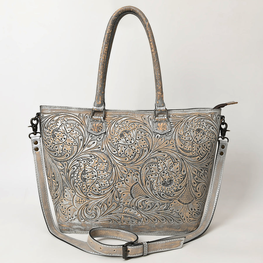 American Darling Hand-Tooled Western Leather Tote Bag | Genuine Floral Carved Shoulder Tote | Premium Artisan Design
