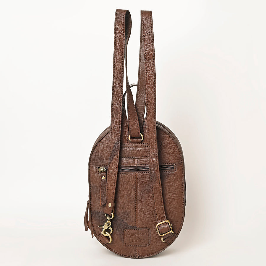 American Darling Hand Tooled Floral Carved Sling Bag Eco-Friendly Vegetable-Tanned Genuine Leather Western Purse YKK Zipper