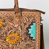 American Darling Briefcase Bag Crocodile Embossed Genuine Leather Western Women Bag Handbag Purse | Briefcase Bag for Women | Cute Briefcase Bag | Briefcase Purse | Travel Briefcase Bag | Briefcase Bag for Women