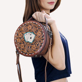 American Darling ADBG1270 Hand Tooled Genuine Leather Women Bag Western Handbag Purse