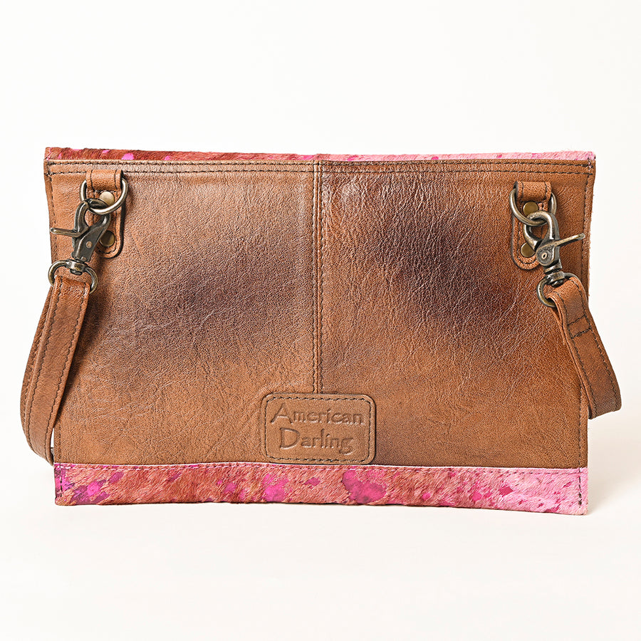 American Darling Hair-On Cowhide Wallet Bag – Genuine Leather Crossbody with Adjustable Strap and Secure Magnetic Closure