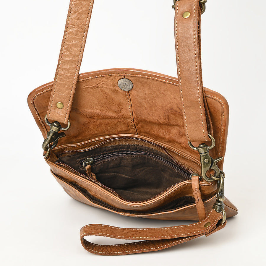 Never Mind Nmbgm155 Small Crossbody Vintage Handmade Genuine Cowhide Leather Women Bag Western Handbag Purse
