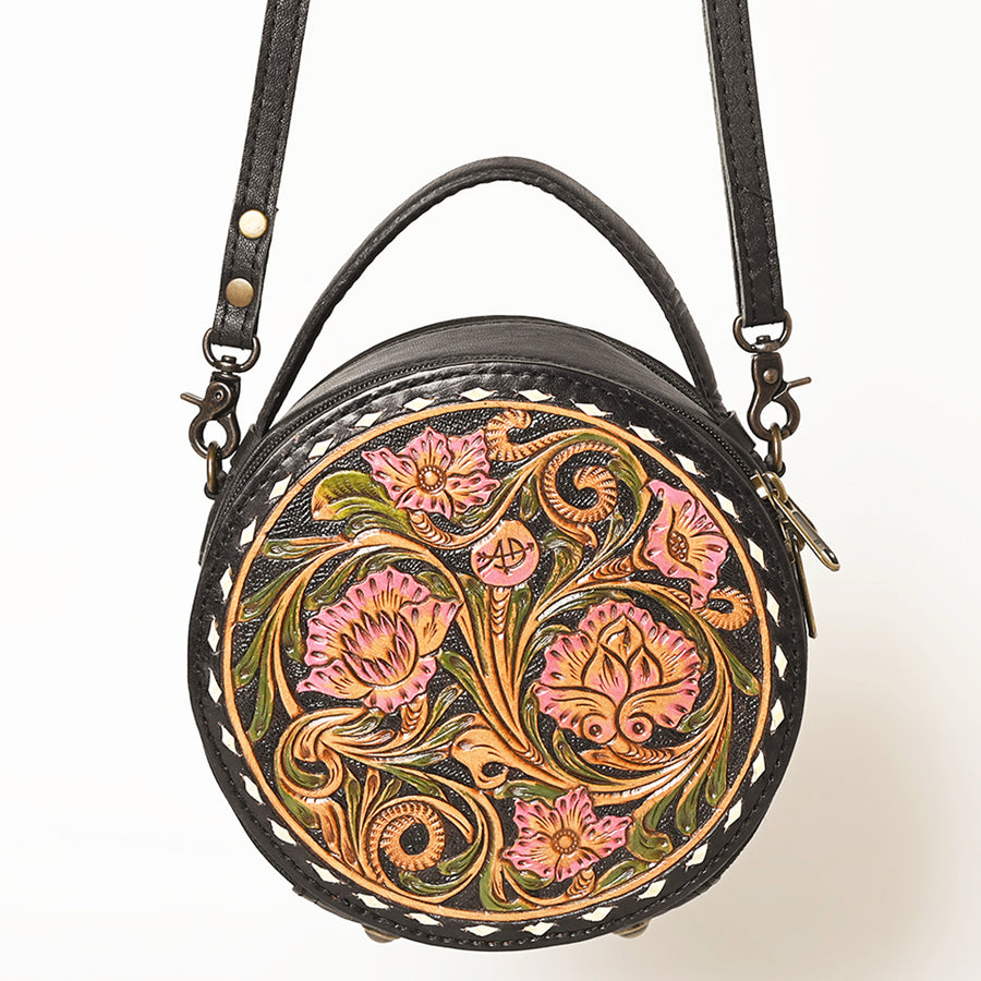 American Darling Canteen Bag Hand Tooled Genuine Leather Western Women | Handbag Purse Travel Clutch