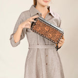 American Darling Jewelry Case Hand Tooled Hair-On Genuine Leather Western Women Bag |