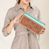 American Darling Jewelry Case Hand Tooled Hair-On Genuine Leather Western Women Bag |