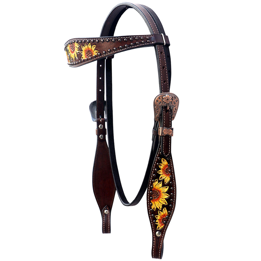 Floral Horse Western Leather Breast Collar & Headstall Comfytack by Hilason