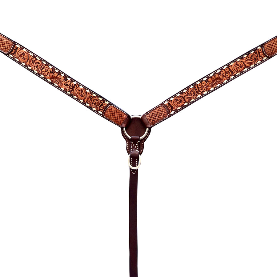 Floral Horse Western Leather Breast Collar & Headstall Comfytack by Hilason