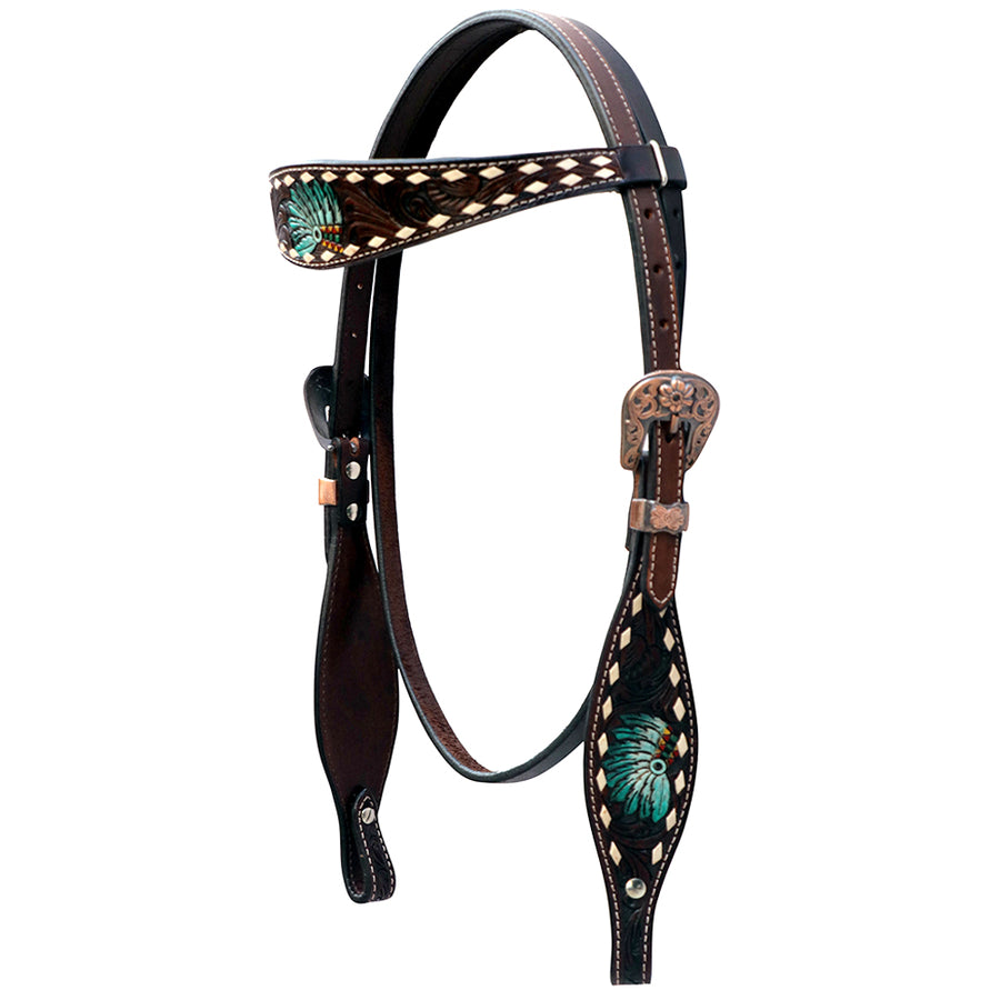 Comfytack Horse Floral Hand Painted Genuine Leather Breast Collar Headstall
