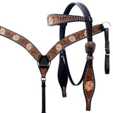 Comfytack Floral Horse Western Leather Breast Collar & Headstall