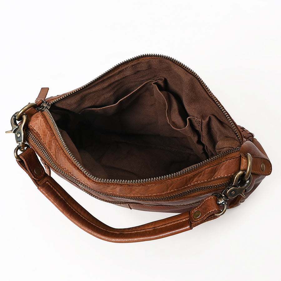 Never Mind NMBGM161A Hobo Vintage Handmade Genuine Cowhide Leather Women Bag Western Handbag Purse